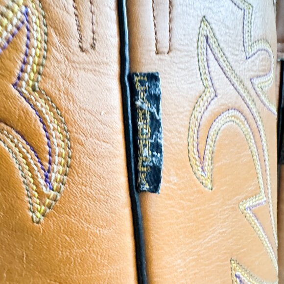 Caborca Western Cowboy Brown Leather Boots 9 - Picture 10 of 11